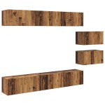 vidaXL Set comodă TV 8 pcs Lemn vechi 60 x 30 x 30 cm Lemn compozit vidaXL Set comodă TV 8 pcs Lemn vechi 60 x 30 x 30 cm Lemn compozit