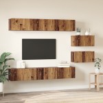 vidaXL Set comodă TV 8 pcs Lemn vechi 60 x 30 x 30 cm Lemn compozit vidaXL Set comodă TV 8 pcs Lemn vechi 60 x 30 x 30 cm Lemn compozit
