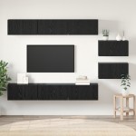 vidaXL Set comodă TV 8 pcs Stejar negru 60 x 30 x 30 cm Lemn compozit vidaXL Set comodă TV 8 pcs Stejar negru 60 x 30 x 30 cm Lemn compozit