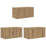 vidaXL Set comodă TV Pe perete 8 pcs stejar artizanal 60 x 30 x 30 cm vidaXL Set comodă TV Pe perete 8 pcs stejar artizanal 60 x 30 x 30 cm