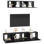 vidaXL Dulap pentru TV pe Perete Pe perete 4 pcs Stejar Negru