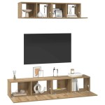 vidaXL Set dulap TV 4 pcs stejar artizanal Mediu 80 x 30 x 30 cm vidaXL Set dulap TV 4 pcs stejar artizanal Mediu 80 x 30 x 30 cm