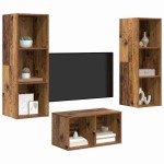 vidaXL Set comodă TV Lemn Vechi 37 x 37 x 107 cm Lemn compozit
