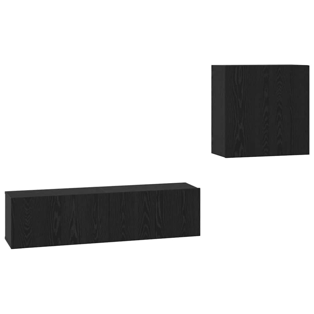 vidaXL Set comodă TV 4 pcs Stejar negru 120 x 30 x 30 cm Lemn compozit