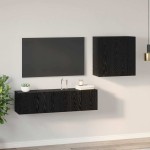 vidaXL Set comodă TV 4 pcs Stejar negru 120 x 30 x 30 cm Lemn compozit vidaXL Set comodă TV 4 pcs Stejar negru 120 x 30 x 30 cm Lemn compozit
