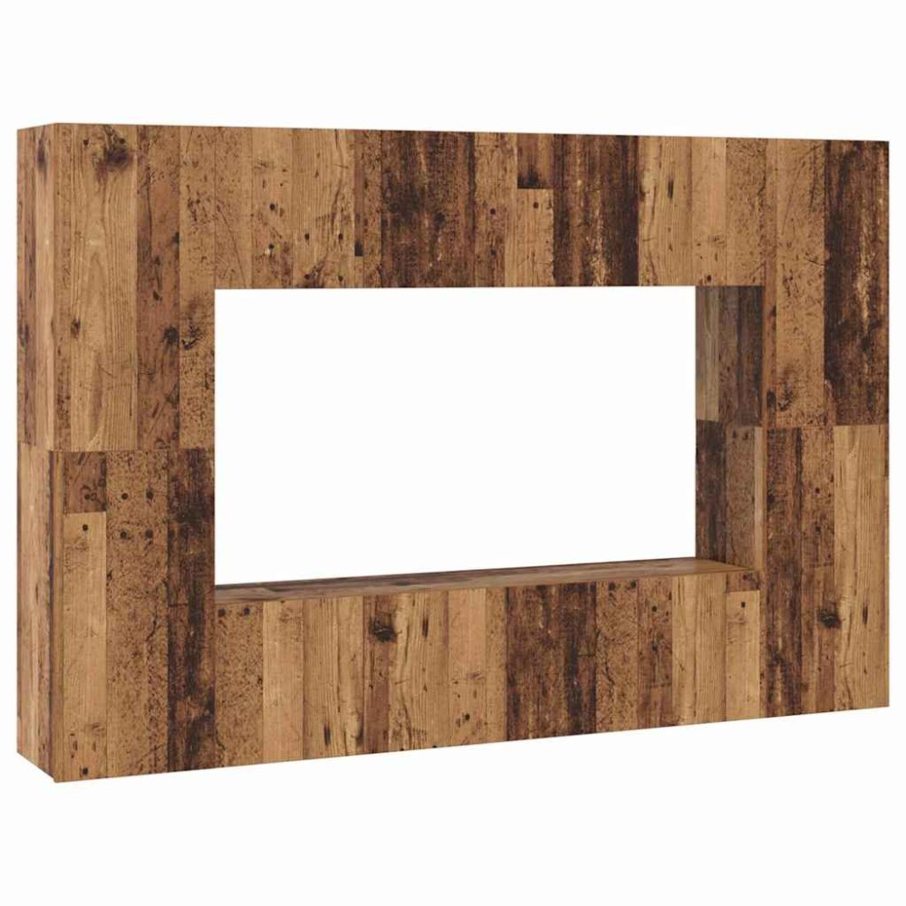 vidaXL Set comodă TV 8 pcs Lemn vechi 60 x 30 x 30 cm Lemn compozit