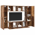 vidaXL Set comodă TV 8 pcs Lemn vechi 60 x 30 x 30 cm Lemn compozit
