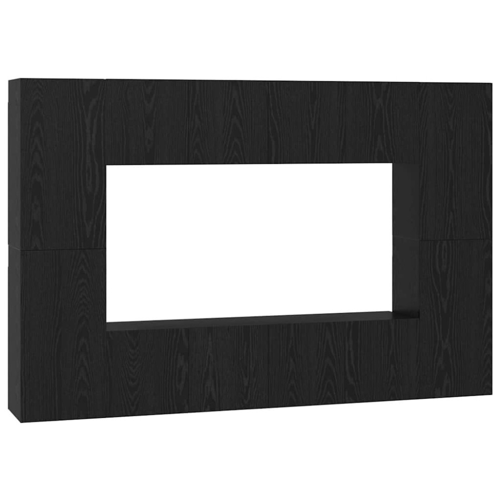 vidaXL Set comodă TV 8 pcs Stejar negru 60 x 30 x 30 cm Lemn compozit