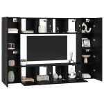 vidaXL Set comodă TV 8 pcs Stejar negru 60 x 30 x 30 cm Lemn compozit vidaXL Set comodă TV 8 pcs Stejar negru 60 x 30 x 30 cm Lemn compozit