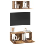 vidaXL Set comodă TV 2 pcs Lemn vechi 80 x 30 x 30 cm Lemn compozit vidaXL Set comodă TV 2 pcs Lemn vechi 80 x 30 x 30 cm Lemn compozit