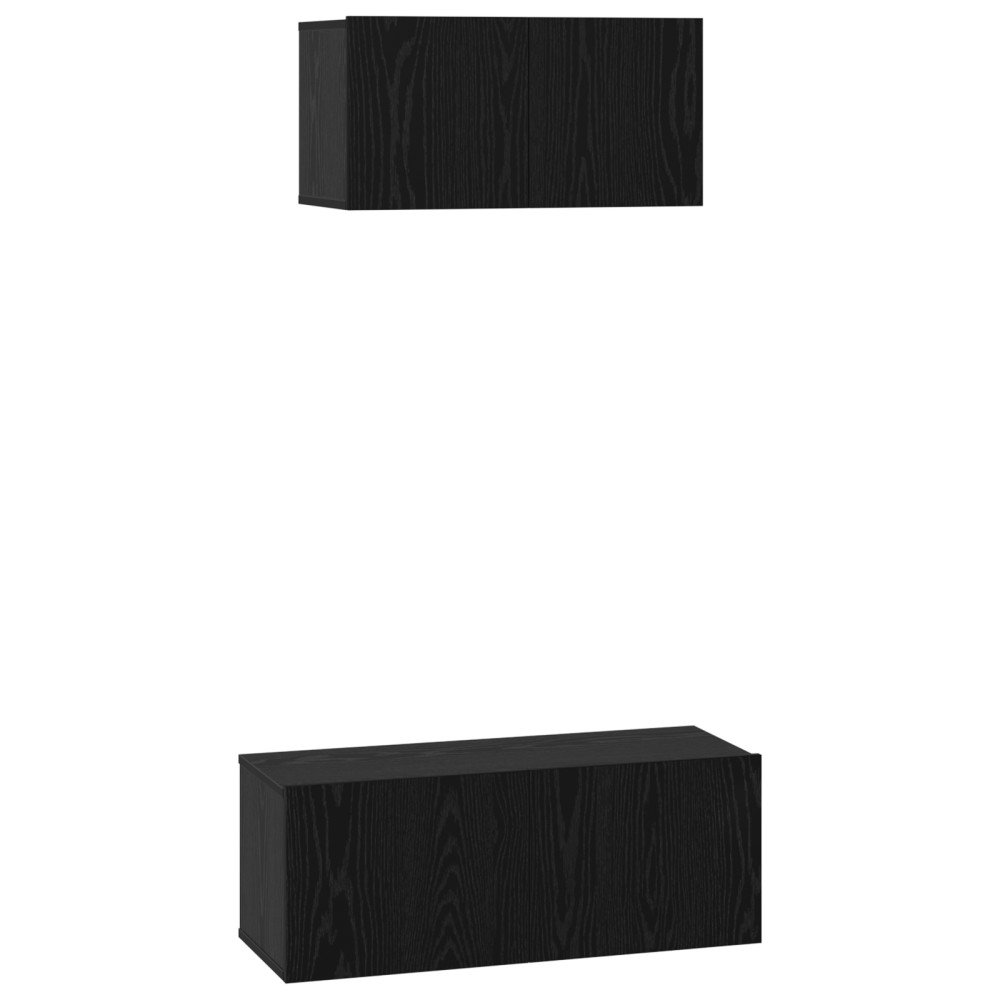 vidaXL Set comodă TV 2 pcs Stejar negru 80 x 30 x 30 cm Lemn compozit