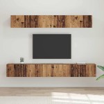 vidaXL Set dulap TV Pe perete 5 pcs Lemn vechi Mediu Lemn compozit vidaXL Set dulap TV Pe perete 5 pcs Lemn vechi Mediu Lemn compozit