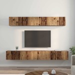 vidaXL Set dulap TV Pe perete 5 pcs Lemn vechi Mediu Lemn compozit vidaXL Set dulap TV Pe perete 5 pcs Lemn vechi Mediu Lemn compozit