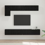 vidaXL Set comodă TV Pe perete 5 pcs Stejar Negru vidaXL Set comodă TV Pe perete 5 pcs Stejar Negru