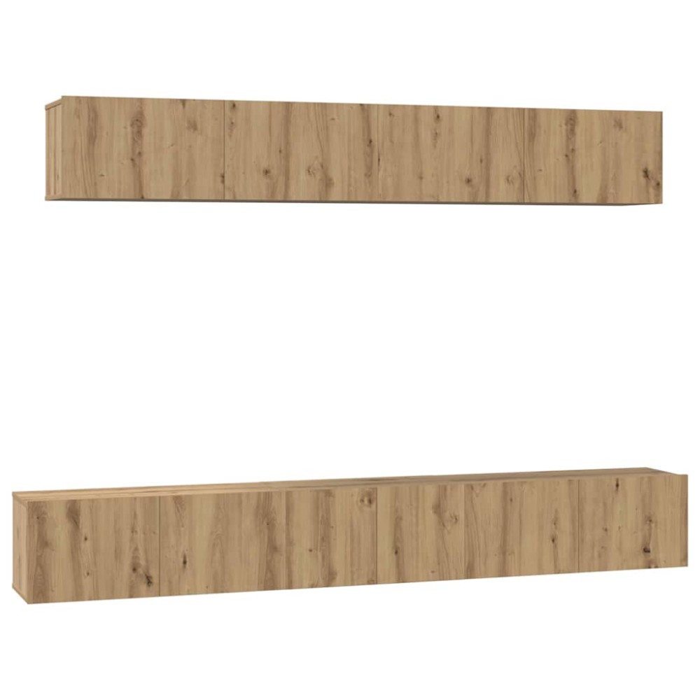 vidaXL Set dulap TV 5 pcs stejar artizanal 80 x 30 x 30 cm Mediu