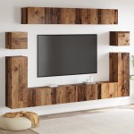 vidaXL Set comodă TV 8 pcs Lemn vechi Mediu 30.5 x 30 x 30 cm vidaXL Set comodă TV 8 pcs Lemn vechi Mediu 30.5 x 30 x 30 cm