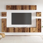 vidaXL Set comodă TV 8 pcs Lemn vechi Mediu 30.5 x 30 x 30 cm vidaXL Set comodă TV 8 pcs Lemn vechi Mediu 30.5 x 30 x 30 cm