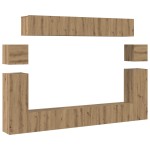 vidaXL Set comodă TV 8 pcs stejar artizanal Mediu Lemn compozit vidaXL Set comodă TV 8 pcs stejar artizanal Mediu Lemn compozit