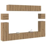 vidaXL Set comodă TV 8 pcs stejar artizanal Mediu Lemn compozit vidaXL Set comodă TV 8 pcs stejar artizanal Mediu Lemn compozit