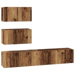 vidaXL Set comodă TV 4 pcs Lemn vechi 80 x 30 x 30 cm Lemn compozit vidaXL Set comodă TV 4 pcs Lemn vechi 80 x 30 x 30 cm Lemn compozit