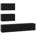 vidaXL Set comodă TV 4 pcs Stejar negru 100 x 30 x 30 cm Lemn compozit vidaXL Set comodă TV 4 pcs Stejar negru 100 x 30 x 30 cm Lemn compozit