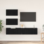 vidaXL Set comodă TV 4 pcs Stejar negru 100 x 30 x 30 cm Lemn compozit vidaXL Set comodă TV 4 pcs Stejar negru 100 x 30 x 30 cm Lemn compozit