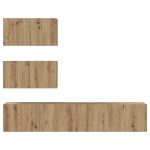 vidaXL Set comodă TV Pe perete 4 pcs stejar artizanal 80 x 30 x 30 cm vidaXL Set comodă TV Pe perete 4 pcs stejar artizanal 80 x 30 x 30 cm