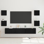 vidaXL Set comodă TV 7 pcs Stejar negru Mediu 180 x 30 x 30 cm vidaXL Set comodă TV 7 pcs Stejar negru Mediu 180 x 30 x 30 cm