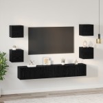 vidaXL Set comodă TV 7 pcs Stejar negru Mediu 180 x 30 x 30 cm vidaXL Set comodă TV 7 pcs Stejar negru Mediu 180 x 30 x 30 cm