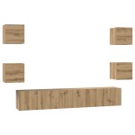 vidaXL Set comodă TV Pe perete 7 pcs stejar artizanal 60 x 30 x 30 cm vidaXL Set comodă TV Pe perete 7 pcs stejar artizanal 60 x 30 x 30 cm