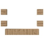 vidaXL Set comodă TV Pe perete 7 pcs stejar artizanal 60 x 30 x 30 cm vidaXL Set comodă TV Pe perete 7 pcs stejar artizanal 60 x 30 x 30 cm
