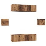 vidaXL Set comodă TV Pe perete 6 pcs Lemn vechi Lemn compozit vidaXL Set comodă TV Pe perete 6 pcs Lemn vechi Lemn compozit