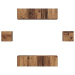 vidaXL Set comodă TV Pe perete 6 pcs Lemn vechi Lemn compozit vidaXL Set comodă TV Pe perete 6 pcs Lemn vechi Lemn compozit