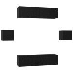 vidaXL Set comodă TV Pe perete 6 pcs Stejar negru Lemn compozit vidaXL Set comodă TV Pe perete 6 pcs Stejar negru Lemn compozit