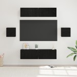 vidaXL Set comodă TV Pe perete 6 pcs Stejar negru Lemn compozit vidaXL Set comodă TV Pe perete 6 pcs Stejar negru Lemn compozit
