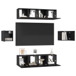 vidaXL Set comodă TV Pe perete 6 pcs Stejar negru Lemn compozit vidaXL Set comodă TV Pe perete 6 pcs Stejar negru Lemn compozit