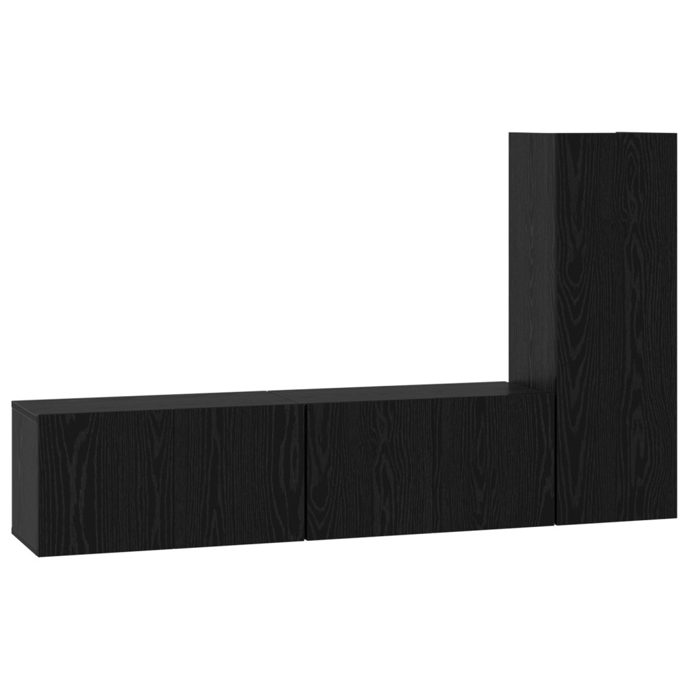 vidaXL Set comodă TV 3 pcs Stejar negru 160 x 30 x 30 cm Lemn compozit