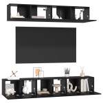 vidaXL Set comodă TV 5 pcs Stejar Negru Mediu 80 x 30 x 30.5 cm vidaXL Set comodă TV 5 pcs Stejar Negru Mediu 80 x 30 x 30.5 cm