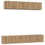 vidaXL Set dulap TV 5 pcs stejar artizanal Mediu 80 x 30 x 30 cm vidaXL Set dulap TV 5 pcs stejar artizanal Mediu 80 x 30 x 30 cm