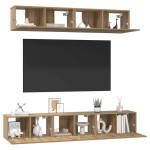 vidaXL Set dulap TV 5 pcs stejar artizanal Mediu 80 x 30 x 30 cm vidaXL Set dulap TV 5 pcs stejar artizanal Mediu 80 x 30 x 30 cm