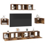 vidaXL Set comodă TV 7 pcs Lemn vechi 80 x 30 x 30 cm Lemn compozit