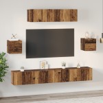 vidaXL Set comodă TV 7 pcs Lemn vechi 80 x 30 x 30 cm Lemn compozit
