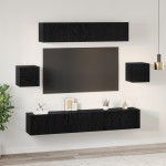 vidaXL Set comodă TV 7 pcs Stejar negru 80 x 30 x 30 cm Lemn compozit vidaXL Set comodă TV 7 pcs Stejar negru 80 x 30 x 30 cm Lemn compozit