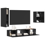 vidaXL Set comodă TV Pe perete 4 pcs Stejar negru 30.5 x 30 x 90 cm vidaXL Set comodă TV Pe perete 4 pcs Stejar negru 30.5 x 30 x 90 cm