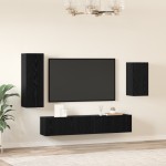 vidaXL Set comodă TV Pe perete 4 pcs Stejar negru 30.5 x 30 x 90 cm vidaXL Set comodă TV Pe perete 4 pcs Stejar negru 30.5 x 30 x 90 cm