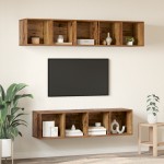 vidaXL Set comodă TV 4 pcs Lemn vechi 37 x 37 x 142.5 cm Lemn compozit vidaXL Set comodă TV 4 pcs Lemn vechi 37 x 37 x 142.5 cm Lemn compozit