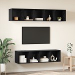 vidaXL Set comodă TV Pe perete 4 pcs Stejar negru 37 x 37 x 142.5 cm vidaXL Set comodă TV Pe perete 4 pcs Stejar negru 37 x 37 x 142.5 cm