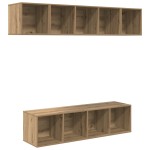 vidaXL Set comodă TV 4 pcs stejar artizanal 37 x 37 x 142.5 cm vidaXL Set comodă TV 4 pcs stejar artizanal 37 x 37 x 142.5 cm