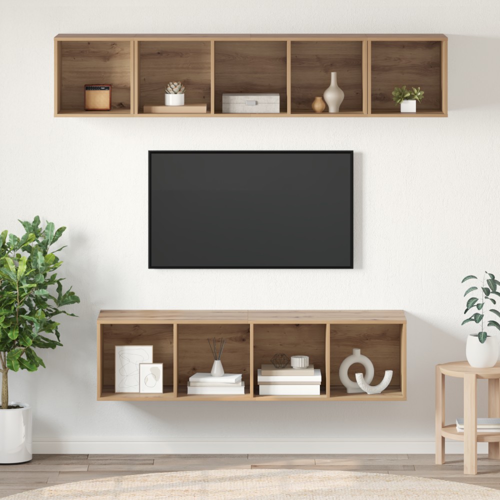 vidaXL Set comodă TV 4 pcs stejar artizanal 37 x 37 x 142.5 cm