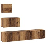 vidaXL Set comodă TV 4 pcs Lemn vechi 80 x 30 x 30 cm Lemn compozit vidaXL Set comodă TV 4 pcs Lemn vechi 80 x 30 x 30 cm Lemn compozit